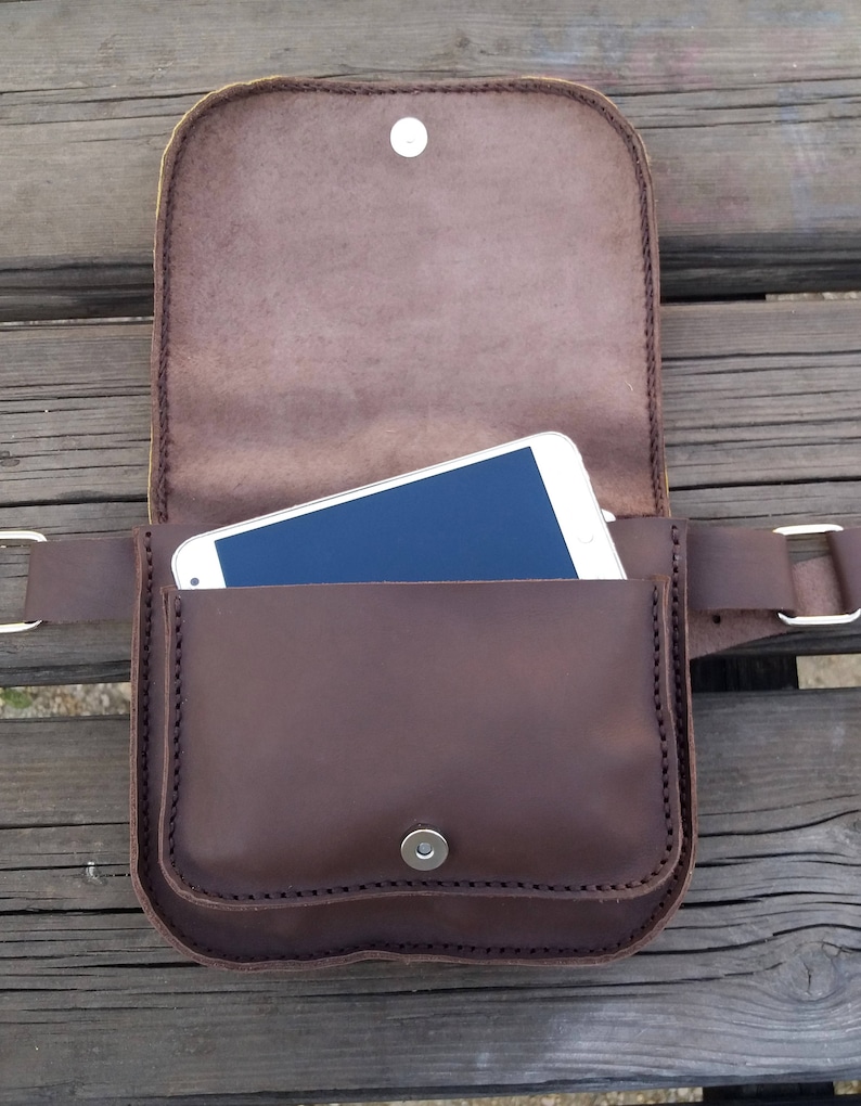 Printed leather fanny pack