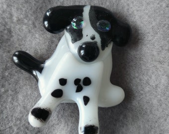 Black& white Jack Russell brooch