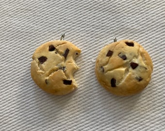 Chocolate Chip Polymer Clay Cookie Set of 2