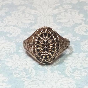 Victorian Star Ring, Vintage Style Glass Starburst Ring, Victorian Style Ring, Antique Style Ring, Adjustable Ring Size 7-9