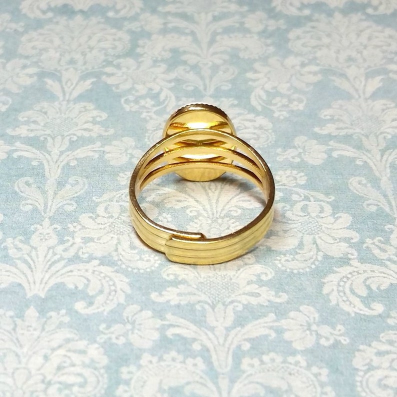 Adjustable Ring Blue Rose Cameo Ring Blue Flower Cameo Ring Vintage Style Ring Antique Style Ring