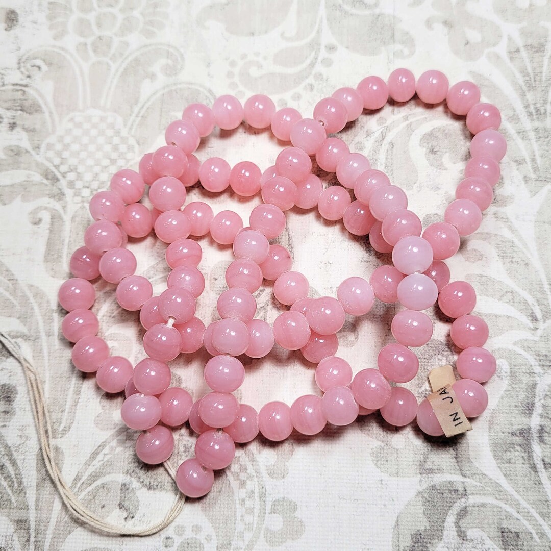 Vintage Pink Glass Japanese Beads Vintage Japan Glass Beads Etsy