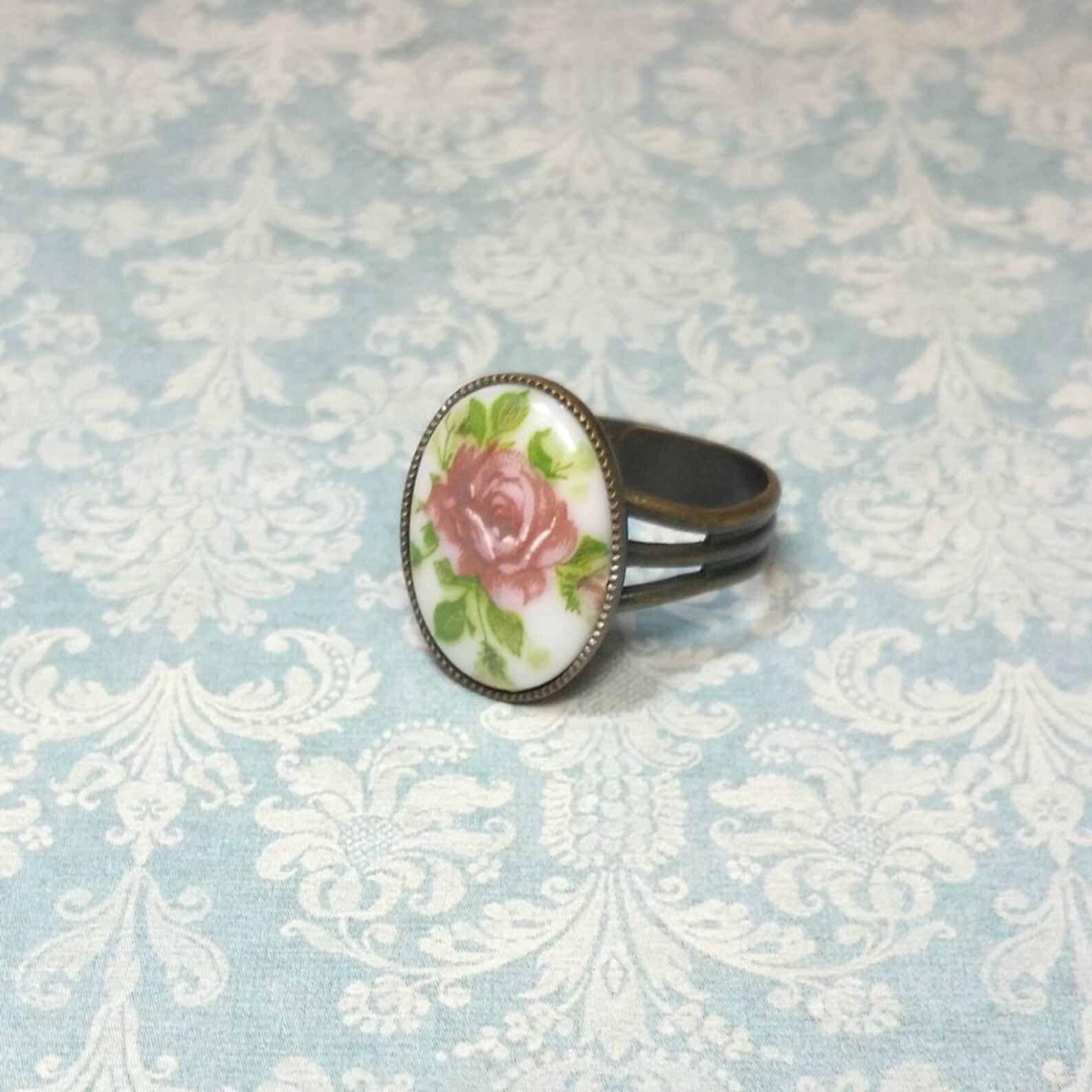 Rose Cameo Ring Vintage Style Ring Antique Style Ring - Etsy