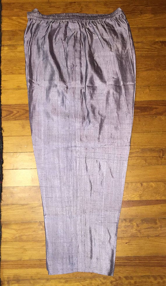 Vintage Raw Silk Trousers from China - Lavender-is