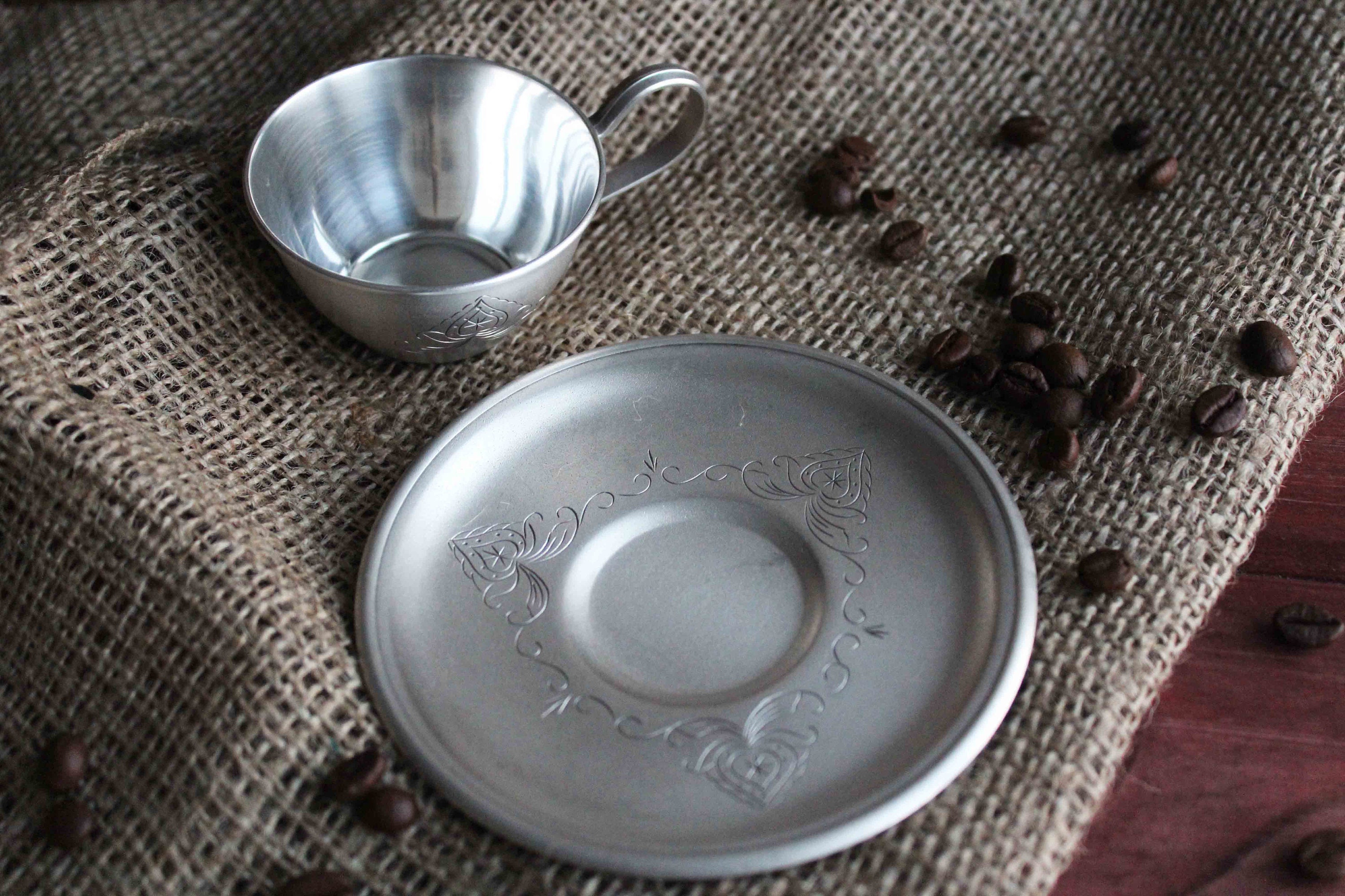 Silver Tea Cup and Saucer Set Vintage Melchior Cup Unique Etsy