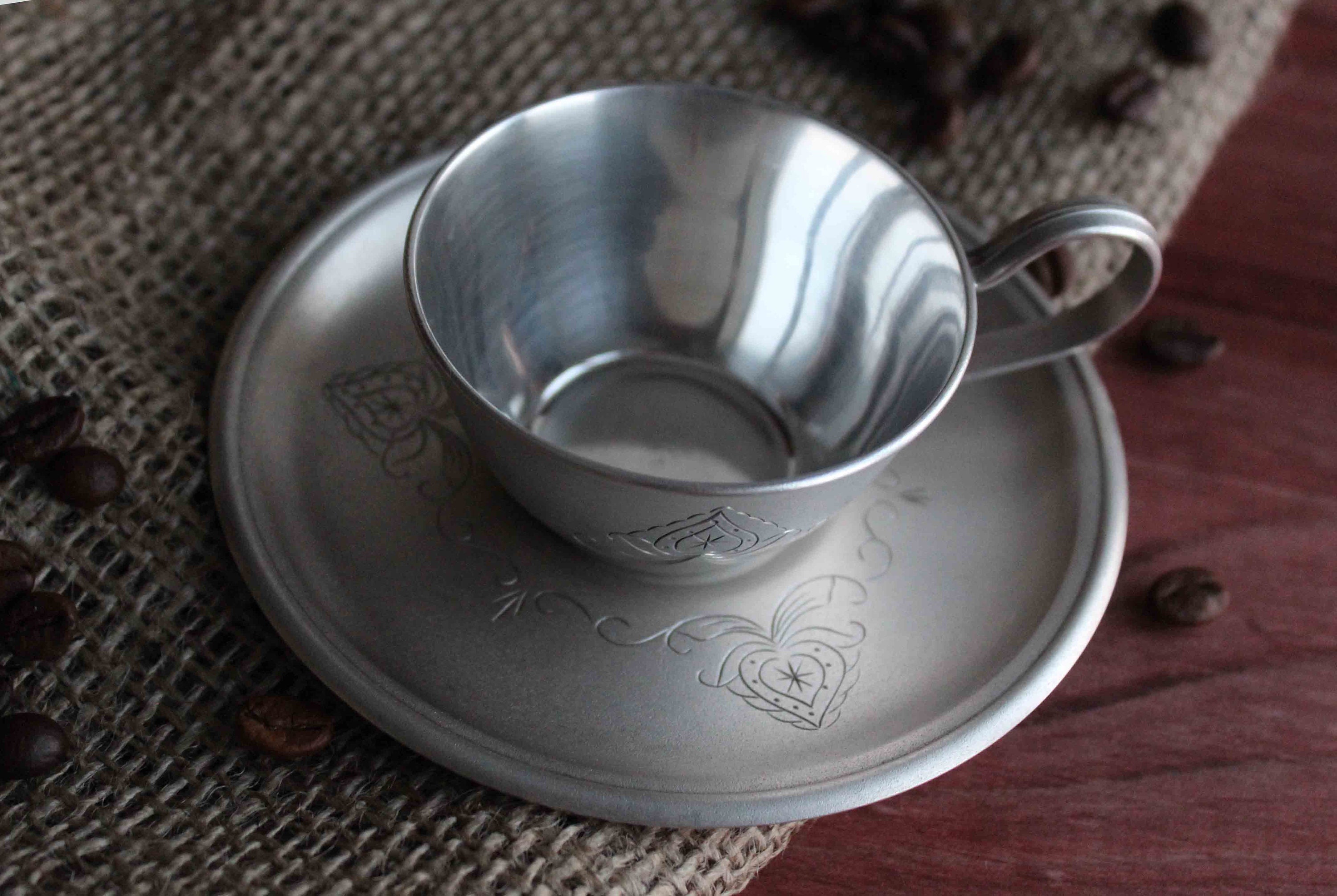 Silver Tea Cup and Saucer Set Vintage Melchior Cup Unique Etsy