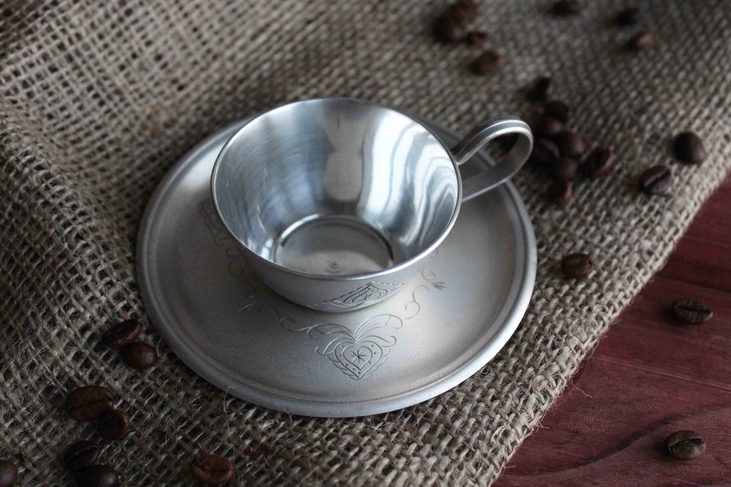 Silver Tea Cup and Saucer Set Vintage Melchior Cup Unique Etsy