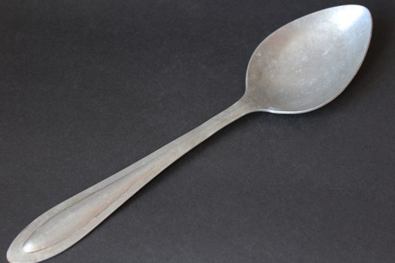Kitchen Aluminium Spoon Vintage Large Ussr Soviet Soup Etsy