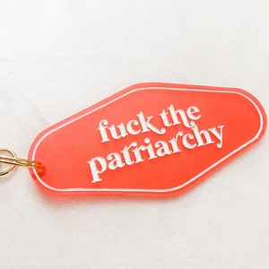 Fuck the Patriarchy Hotel Keychain Taylor Swift All Too Well Keychain Acrylic Hotel Keychain Taylor Swift Gifts image 1