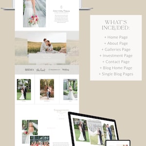 Showit Website Template, Light & Airy Photography Website Template, Photographer Business Website Template, Showit Website Design