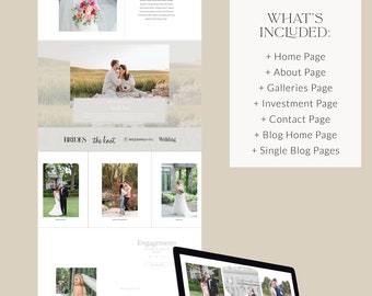 Showit Website Template, Light & Airy Photography Website Template, Photographer Business Website Template, Showit Website Design