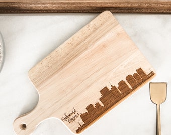 Richmond Virginia Engraved Cutting Board | Wooden Charcuterie Boards | Wedding Gifts | Christmas Gifts | Richmond Skyline Cutting Board