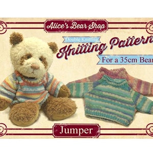 Knitting Pattern - Jumper to fit up to 35cm/14" Teddy Bear - Instant Download