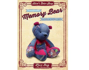 Unjointed Memory Bear Sewing Pattern Booklet - Love Bug - 30cm when made