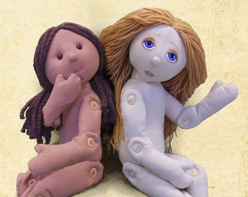 Download Button Jointed Rag Doll Body Pattern and Instructions Etsy