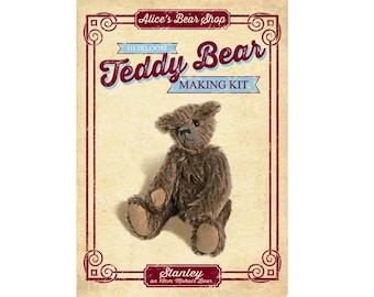 Mohair Teddy Bear Sewing Kit - Stanley - 18cm when made