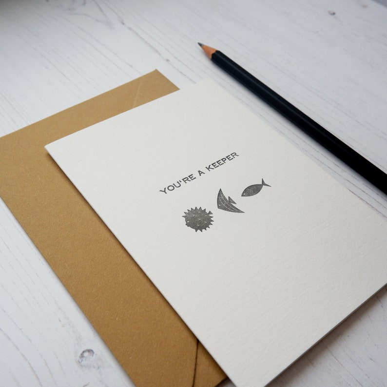 You're A Keeper, Letterpress Card image 2