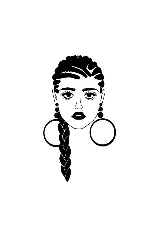 Imahja With Braid Braided Hair Svg Natural Hair Svg Etsy