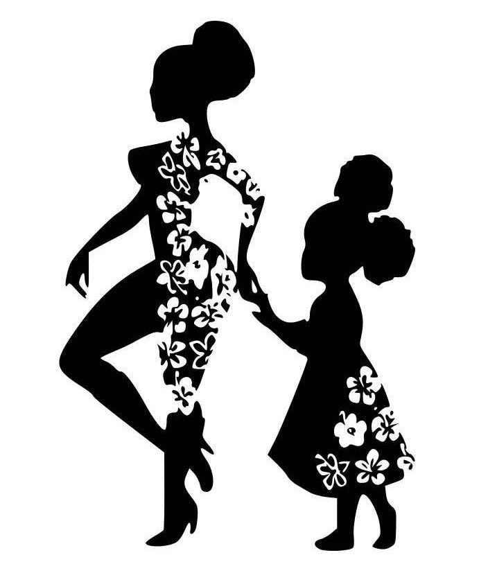 Download Mini Me Afro Girl Mother and Daughter SVG Digital Image | Etsy