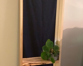 Mirror shelf made with wood - poplar, spalted maple, and Purple Heart.