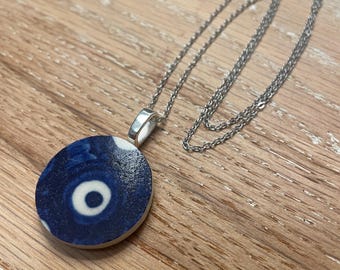 Broken Polish Pottery necklace