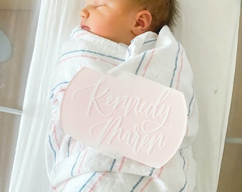 Acrylic Baby Name Sign | Birth Announcement | Name Reveal Sign