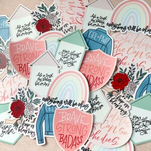 Build Your Own Sticker Pack of 3 or 5 | Calligraphy Stickers | Laptop Decals | Water Bottle Stickers | Gifts for Her