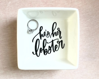 He's Her Lobster Ring Dish | Ring Dish | Engagement Gift | FRIENDS | Gifts for Her