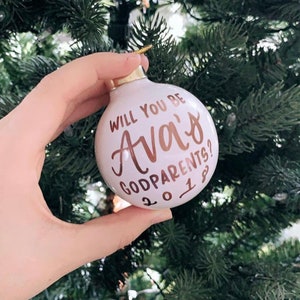 Custom White Round Ceramic Ball Hand Lettered Ornament Christmas Ornament Custom Ornament Holiday Gifts image 10