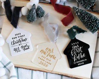 Custom Acrylic House Ornament | Custom Hand Lettered Ornament | Christmas Ornament | Custom Ornament | Holiday | Gifts