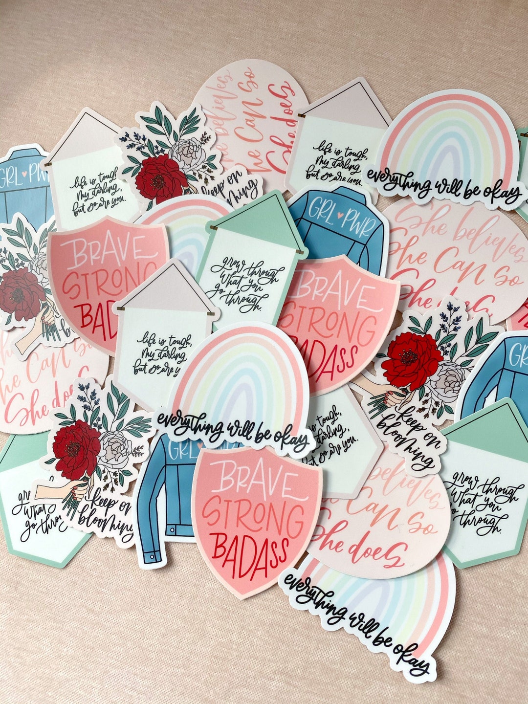 Build Your Own Sticker Pack of 3 or 5 | Calligraphy Stickers | Laptop ...