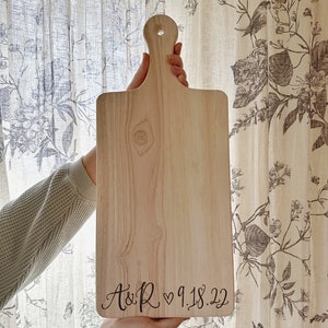Personalized Wood Serving Board, Monogram Wedding Gift, New Homeowner Gift, Thoughtful Gifts for Friends, Charcuterie Board, Personalized main image 1