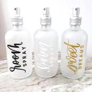 8oz Frosted Glass Spritz Bottle Custom Label Essential Oil Spray Bottle Linen Spray Pillow Spray Room Spray Essential Oils room spray