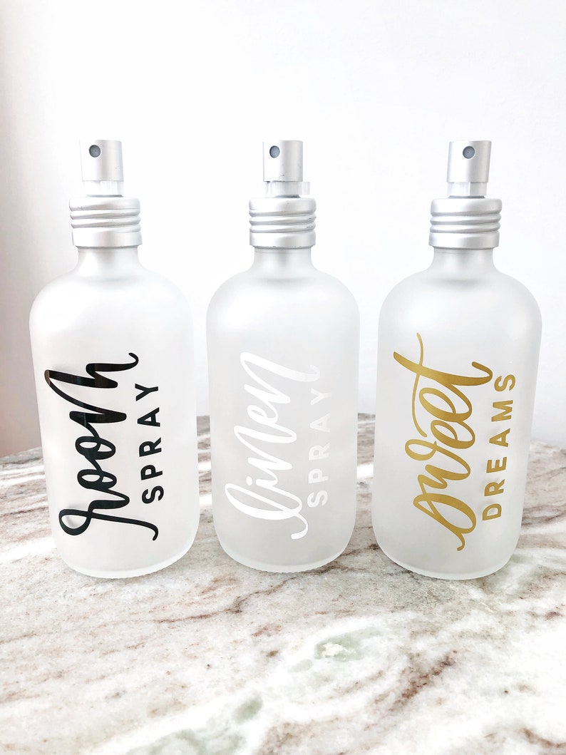 8oz Frosted Glass Spritz Bottle Custom Label Essential Oil Spray Bottle Linen Spray Pillow Spray Room Spray Essential Oils room spray