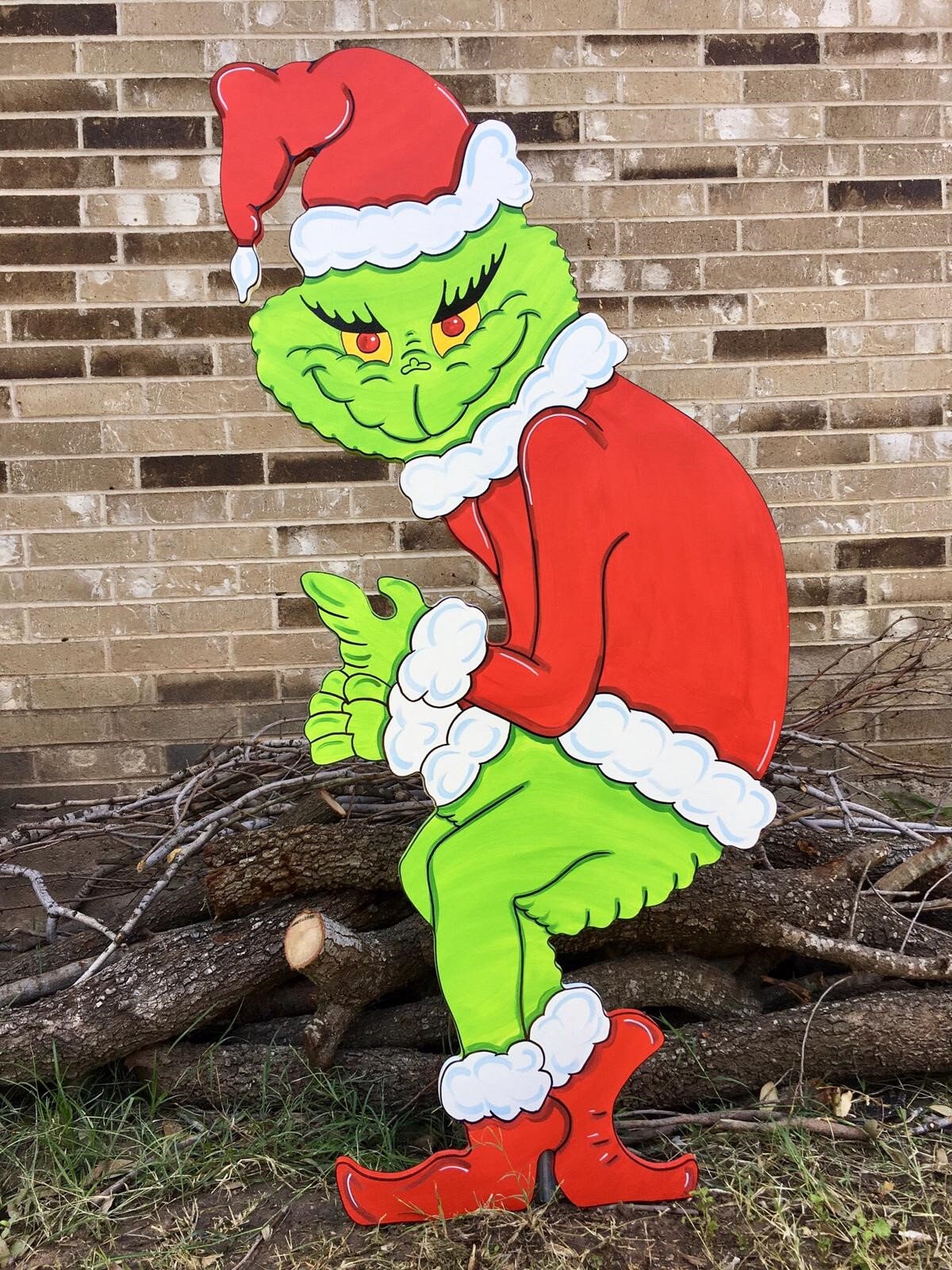 GRINCH Stealing the CHRISTMAS Lights Lawn Yard Art Decoration