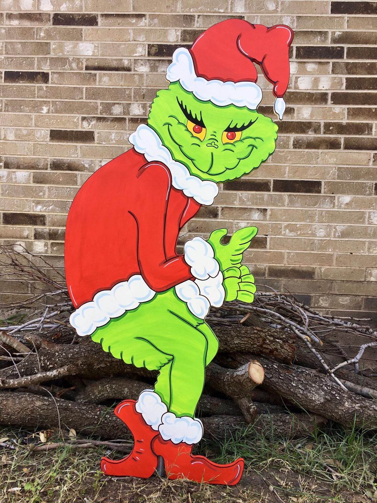 GRINCH Stealing the Christmas Lights Max the Reindeer Yellow Etsy