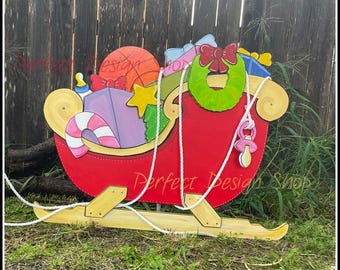 Whoville SLEIGH Sled WOOD Lawn Yard Art Decoration