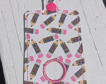 Custom Cheetah Print Pencils Print Embroidered Alarm ID Badge Holder ***With Optional Personalization*** Top, Bottom or No Alarm