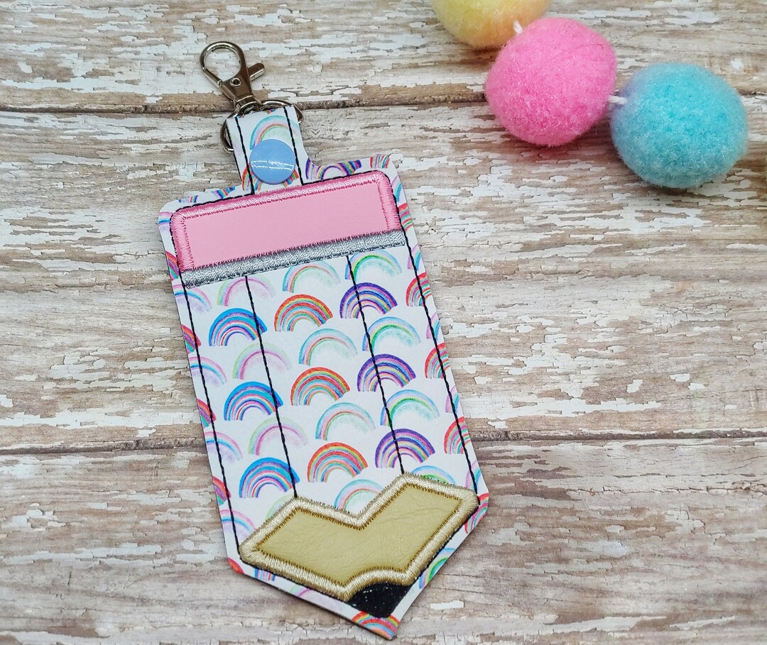 Rainbow Print Pencil ID Badge Holder / Luggage Tag / Gift Card Etsy