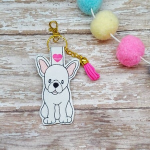 French Bulldog Key Chain / Fob Zipper Pull Bag Tag