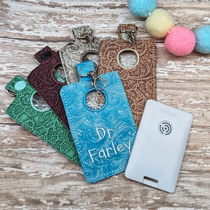Floral Embossed Textured Alarm ID Badge Holder ***With Personalization***