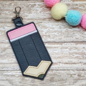 Black Pencil ID Badge Holder / Luggage Tag / Gift Card Holder ***With Optional Personalization***