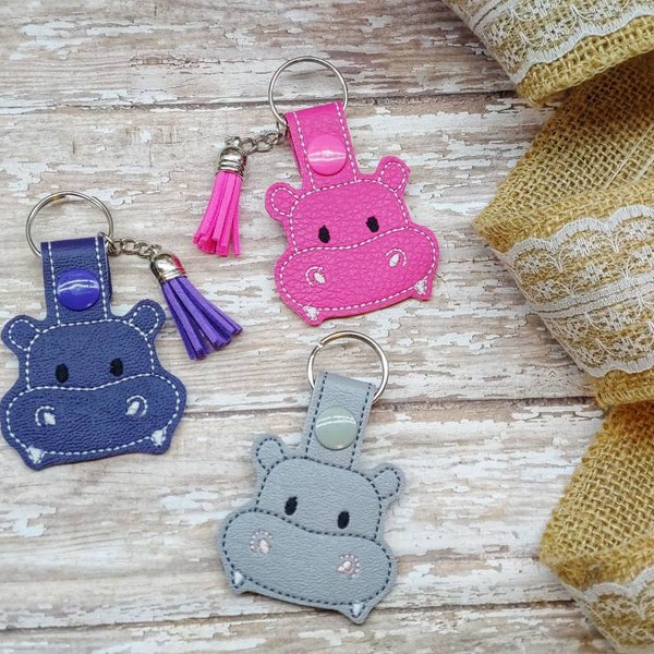 Hippo Key Chain / Fob Zipper Pull Bag Tag