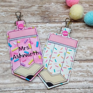 Confetti Sprinkles Print Pencil ID Badge Holder / Luggage Tag / Gift Card Holder ***With Optional Personalization***  Optional Centegix Hole
