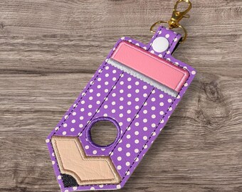 Paarse en witte stippenprint potlood houder ID-badge alarm boven, onder of geen opening ***met optionele personalisatie***