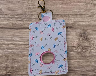 Minimalistisk blommig ID-korthållare med larm ***Med valfri broderad personalisering*** Övre, nedre eller inga larmhål