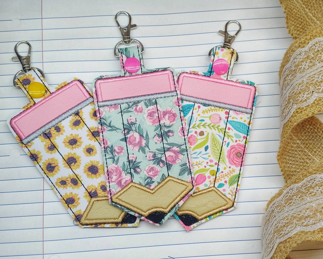 Floral Print Pencil ID Badge Holder / Luggage Tag / Gift Card Holder