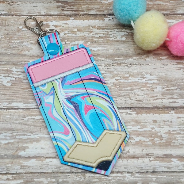 Blue Haze Tie Dye Print Pencil ID Badge Holder / Luggage Tag / Gift Card Holder ***With Optional Personalization***