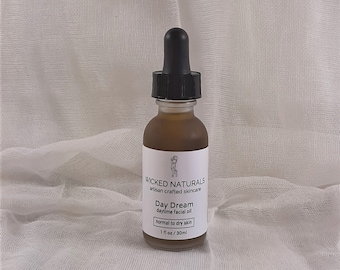 Daytime Face Oil, Facial Elixir, Natural Organic AM Skincare, Normal to Dry/Sensitive Skin Types, Anti-Aging Face Serum