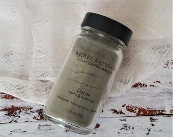 Detox Clay Facial Mask, Natural Organic Skincare, Purifying Activated Charcoal, Deep Cleansing Face Treatment